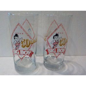 Vintage Bob's Big Boy 50th Anniversary Glasses SET OF 2 (1936 - 1986)